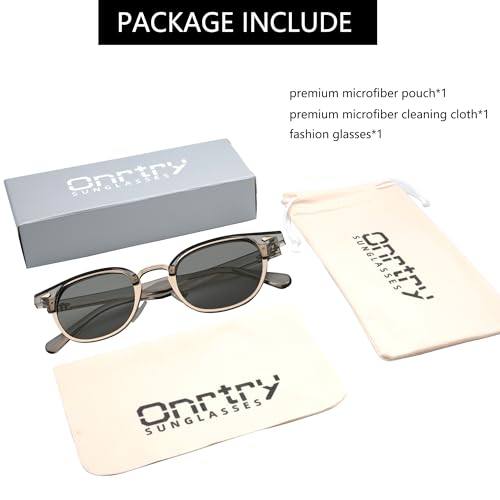 Image of Onrtry Classic Polarized Sunglasses for Men Women Semi-Rimless Frame Sun Glasses Fashion Retro Designer Shades