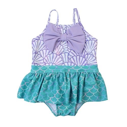 RuffleButts Girls UPF50+ Sun Protection Princess Sleeveless One Piece Swimsuit