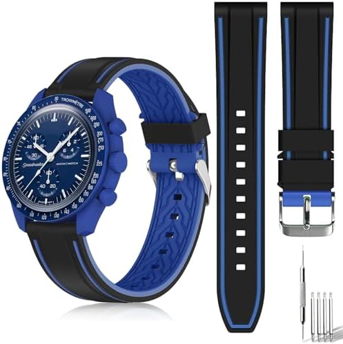 BananaHome Bands for Moonswatch Watch,Soft Silicone Strap Compatible with Omega x Swatch MoonSwatch Speedmaster 20mm Watch,Waterproof Replacement Strap for Swatch Omega Men Women