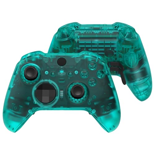 eXtremeRate Carcasa Completa con Botones para Xbox One Elite Series 2 Mando - Repuesto de Carcasa Frontal y Placa Trasera con Teclas para Xbox Elite Series 2 Core (Modelo 1797) - Verde Esmeralda