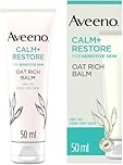 AVEENO Face CALM+RESTORE Oat Rich Balm (1x 50ml), 24-Hour Hydration Face Moisturiser with Triple Oat Complex, Face Care Soothes and Hydrates Irritated, Very Dry, and Sensitive Skin