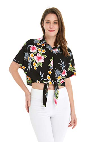 Image of Family Matching Hawaiian Clothes, Hibiscus Black | Black Hibiscus Print • Soft Rayon Fabric • Family Matching Outfits • Vacation Ready • Luau Party Wear