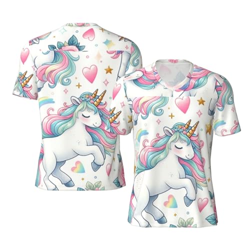 Stylish Athletic Sports Jersey Kawaii-Horse-Twinkling-Stars Men's Rugby Jersey 3X-Large Black