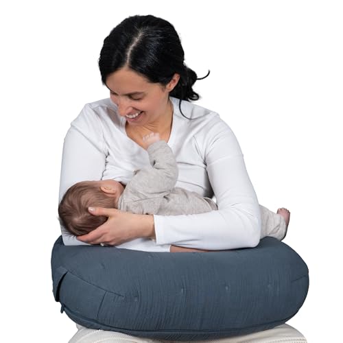 Image of Boppy Nursing Pillow, Cotton Muslin Ergonomic Breastfeeding Support Pillow