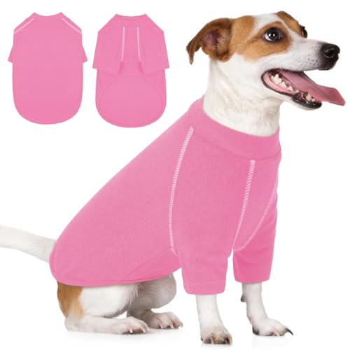 IECOii Girl Dog Sweaters - Fleece Pullover Jumper, Medium Size, Pink, Pug & Dachshund Sweaters, Warm Winter Clothes Medium(Chest:16.54 in) Pink