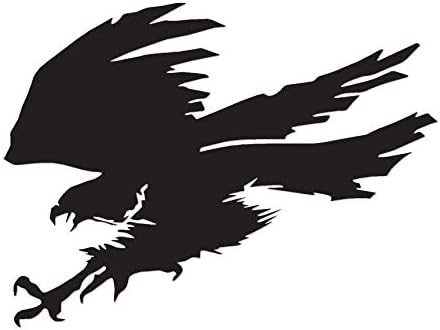 Decorative Decal - Hawk Eagle Falcon 5" x 3.75" - Black - Vinyl Sticker