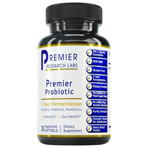 Premier Research Labs Premier Probiotic - Pre Pro Post Biotics for Women & Men, Quad Biotic, Quadbiotic, Prebiotics, Probiotics, Postbiotics & Phytobiotics - 60 Vegetarian Softgel Capsules