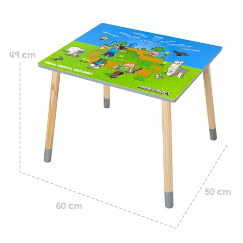 Table et 2 chaises Minecraft Phoenix Group ensemble mobilier enfant