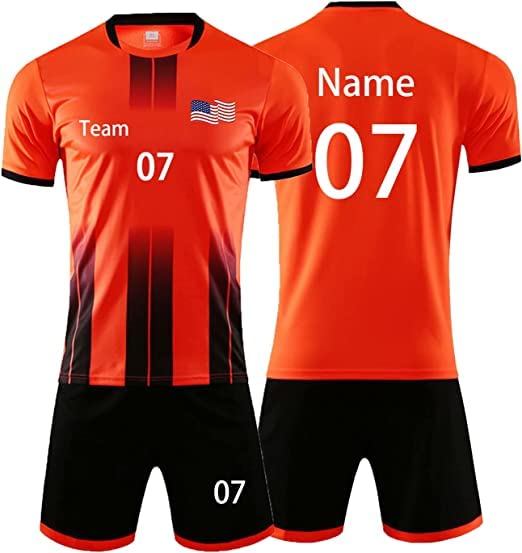 Custom Goalkeeper Jersey Uniforms Add Name Number Team Logo for Adult Kids (Orange)