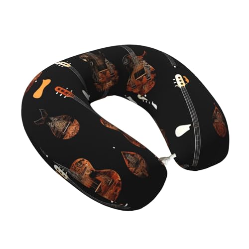 Almohada cervical poliéster negra para viaje miniatura 2