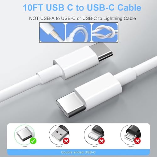 Image of iPhone 17 15 16 Fast Charger 10 FT,2Pack 20W Rapid USB C Wall Charger Block Adapter with 10FT Type C to USB C Data Sync Charging Cord for iPhone 17 /17Air /17Pro Max /16 /16 Pro /16 Pro Max /15 /15 Pro Max