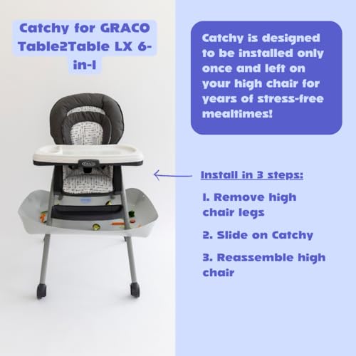 Image of CATCHY - Food Catcher - Compatible with Graco Table2Table LX 6-in-1 High Chair + 11 Other High Chairs - Highchair Sold Separately - Baby & Toddler Food & Mess Catcher - Under High Chair Accessory | High Chair Food Catcher - High Chair Sold Separately - Baby & Toddler Food & Mess Catcher - Under High Chair Accessory