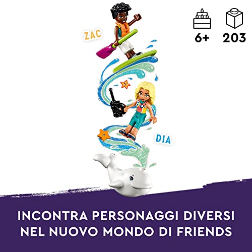 Friends Idrovolante di Salvataggio, Aereo Giocattolo Soccorso Animali con Figura di Balena e Mini Bamboline, Regalo di Compleanno per Bambine, Bambini, Ragazze e Ragazzi dai 6 Anni 41752 - Lego - Immagine 3