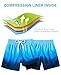 Cozople Swimming Trunks for Boys Blue and Black Swim Trunks Fashion Quick Dry Bathing Suit with Compression Liner Anti Chafe Surf Boardshorts Swimwear