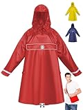 HOCK Premium „E-Bike Poncho“, Regenponcho mit Ärmel für Fahrrad und E-Bike (DE/NL/SE/PL, Alphanumerisch, XL, Regular, Regular, Rot)