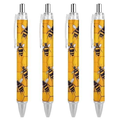 Stylo à bille rétractable Honey on Honeycomb lot de 4 pour s'organiser au bureau