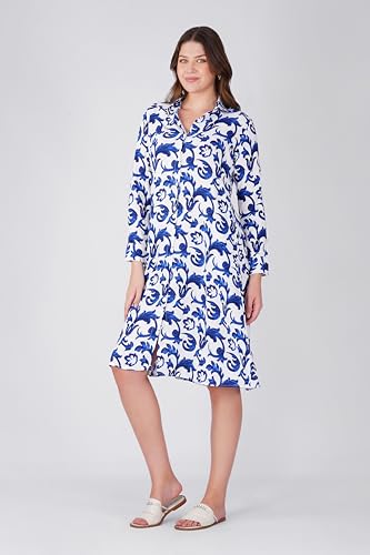 Image of Midi Dress for Women | Rayon A-Line Dress with Pockets | Casual Western Dress for Women | Comfortable Everyday Wear