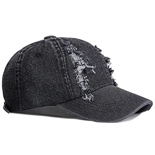 Image of Vintage Washed Denim Distressed Dad Hats Baseball Caps for Men Women