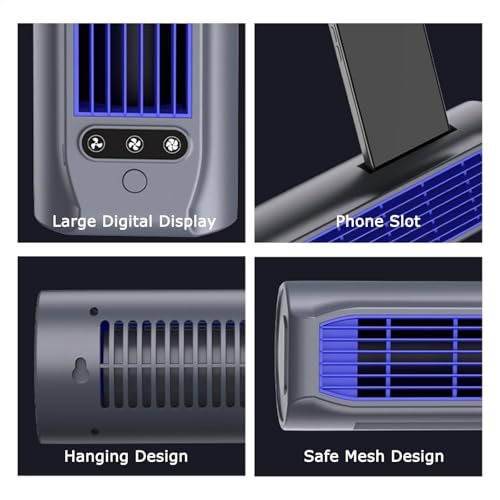 Ventilateur tour de bureau blanc rechargeable USB avec batterie 3000mAh - 5