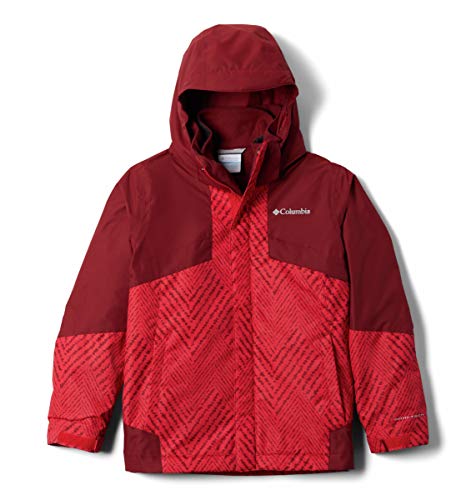 Columbia Youth Boys Bugaboo II Fleece Interchange Jacket, Mountain Red Chevron Print/Red Jasper, Medium