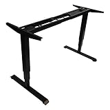 Alera 3-Stage Electric Adjustable Table Base with Memory Controls, 25' to 50-3/4', Black