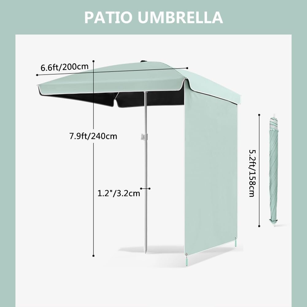 Ochrona przed promieniowaniem UV na zewnątrz parasol tarasowy 5/2 m kwadratowy regulowana wysokość ogród podwórko trawnik plaża taras