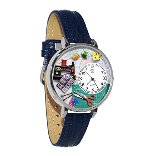 Whimsical Gifts Quilting Watch In Silver Large Style #TOP2