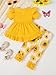 Ichigobaby 9-12 Month Girl Clothes Infant Baby Yellow Short Sleeve Shirt High Low Top Floral Print Rufffle Pants Baby Outfit 1 Year Old Girl Clothes For Fall Winter