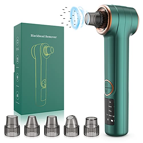 Blackhead Remover Pore Vacuum, Electric Blackhead Remover Vacuum Blackhead Extractor with Hot Compress Mode, Facial Pore Cleaner Black Head Removal Vacuum Extractor Kit Tools with 5 Probes
