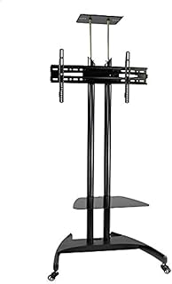 TV stand, For 32 inch to 75 inch, 50 KG loading capacity, Adjustable TV, strong wheels with Break, Black, HAM-122