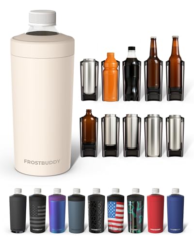 Image of Universal Buddy XL Can Cooler by Frost Buddy - Fits 12-ounce, 16-ounce, 20-ounce, and 24-ounce Cans and Bottles - Keep Your Drinks Refreshingly Chilled for over 12 hours (Buttercream)