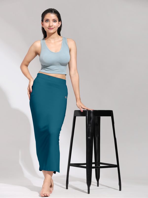 Image of TRENDMALLS Women's Polyester Spandex Stretchable Straight Saree Shapewear Petticoat for Women, Cotton Blended, Skirts for Women, Saree Shaper