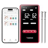 Meatmeet X Pro Termómetro para Carne con Bluetooth y WiFi, 2 Sondas 6 Sensores, Pantalla LED, IP69 Impermeable​, resistente al calor hasta 582°C, Termometro Carne para BBQ, Grill, Cocina, Asador