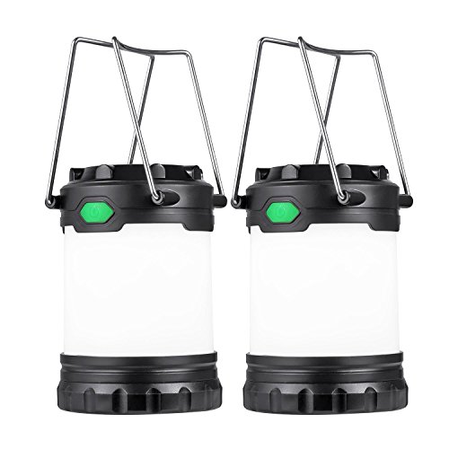 Hillmax 2 Pack Camping Lantern with White Light, Warm Light and Mixture Portable Outdoor Light Operated by AAA or AA Batteries for Camping, Hiking and Power Outage(Battery Included)