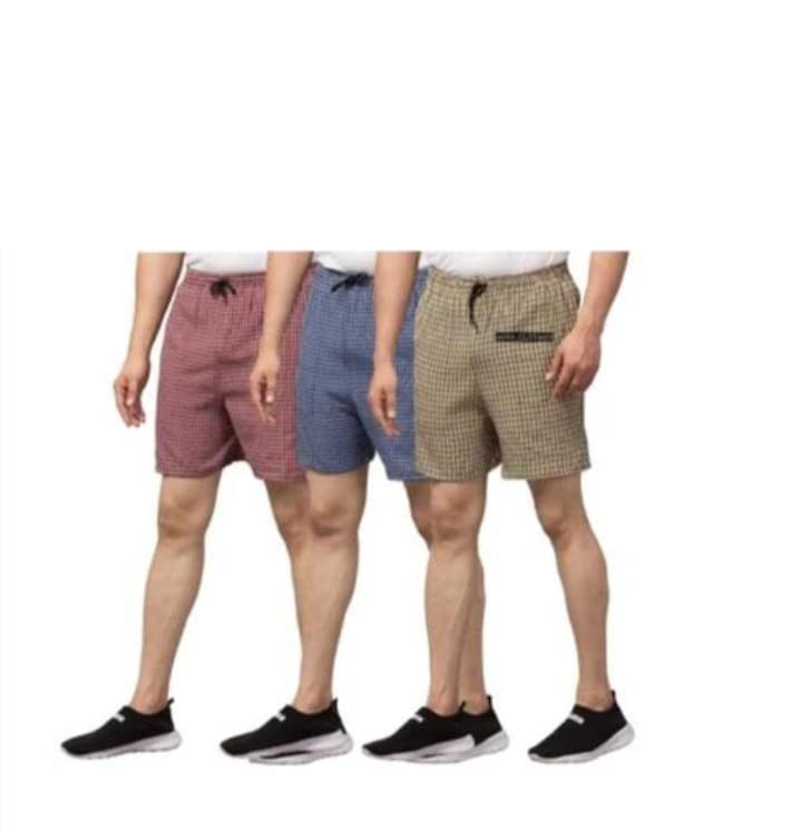 Men's Cotton Checkered Printed Boxers, Shorts, Multicolor Pack-of -3@ (XXL, Multicolour 4)-picture-12