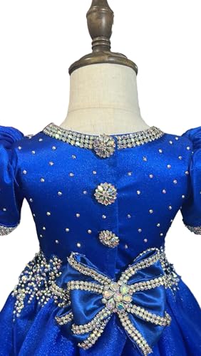 Infant Girls' Cupcake Pageant Dress Sequin Beaded with Bow Knot Toddler Baby Girl's Formal Gowns3