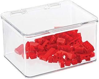 mDesign Toy Storage Unit  Storage Box with Lid for Toys Storage on the Shelf or Under the Bed  Transparent