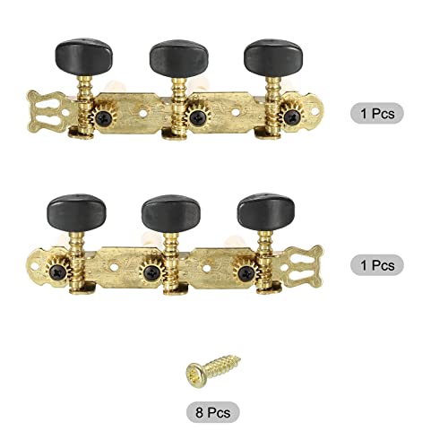 PATIKIL Acoustic Classical Guitar Machine Heads Tuning Keys Pegs String Tuners, Black Buttons, 1 Set, / - Image 3