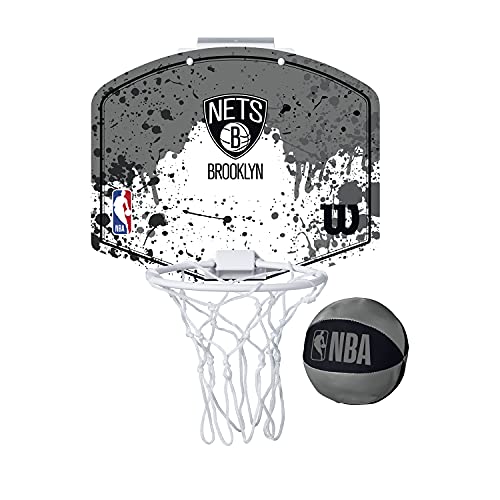 Wilson Mini canasta de baloncesto NBA TEAM MINI HOOP, BROOKLYN NETS, Plástico