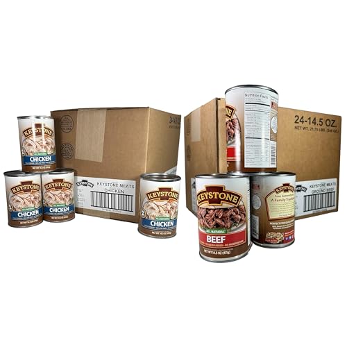 Keystone Meats 48-Can All-Natural Canned Meat – Chicken 14.5 oz & Beef 14.5 oz, Fully Cooked, Ready to Eat, Pantry & Emergency Food image 5