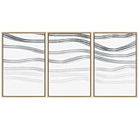 SIGNWIN 3 Piece Framed Canvas Wall Art Animal Illustration Canvas Prints Home Artwork Decoration for Living Room,Bedroom - 16