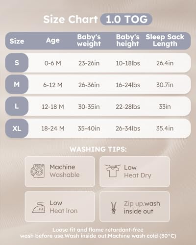 Image of Yoofoss Rayon Made from Bamboo Baby Sleep Sack 0-6 Months 1.0 Tog Baby Wearable Blanket, Super Soft Infant Toddler Sleeping Sack 2-Way Zipper