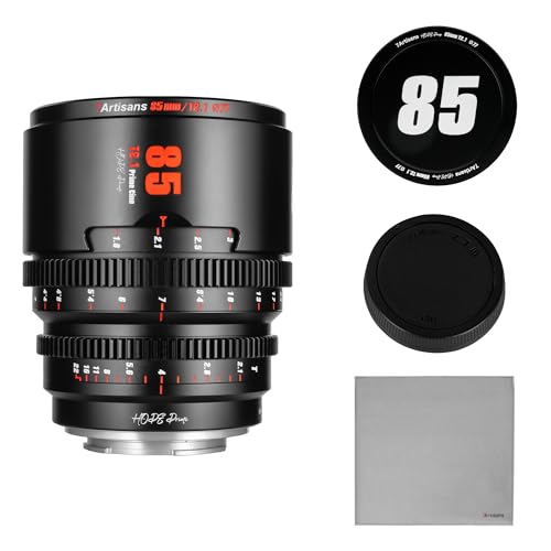 7artisans 85 mm T2.1 profesjonalna soczewka Cine S35 ramka kompatybilna z Canon RF-S Mount do RED KOMODO/KOMODO X/CANON C70/R7/R50/R10(czarny)