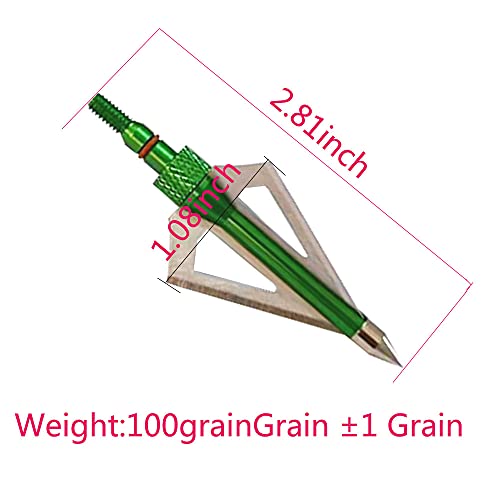 Eooenoon Archery Eooenoon Hunting Broadheads 100 Grains, Archery Broadheads Screw-In Arrow Heads Arrow Tips Compatible With Traditional Bows And Compound Bow thumb #1