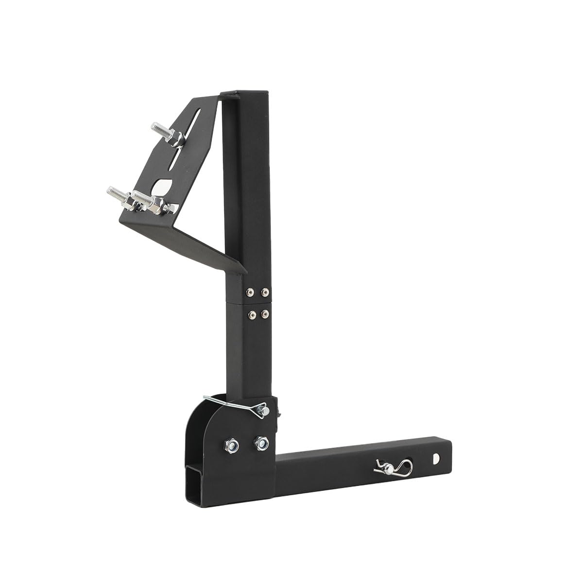 Anhängerkupplung Ersatz Ersatzreifen Träger Verstellbare Reifenhalterung Ersatzreifenträger, Passend für 5.1cm 2 Zoll Empfänger,Trailer Spare Tire Rack Kompatibel mit 4 5 6 Lugs Anhänger Rad