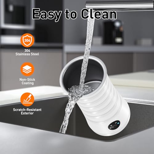 Image of Secura Electric Milk Frother, Automatic Milk Steamer, 4-IN-1 Hot & Cold Foam Maker-8.4oz /240ml Milk Warmer for Latte, Cappuccinos, Macchiato with Silicone Spatula, Silent Operation & Shut-off
