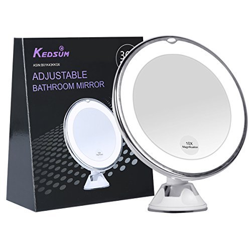 Buy KEDSUM 6.8" 10x Magnifying LED Lighted Makeup Mirror,Bathroom