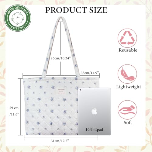 Image of Sunwel Fashion Top Zipper Floral Quilted Bag Small Tote Bag for Women