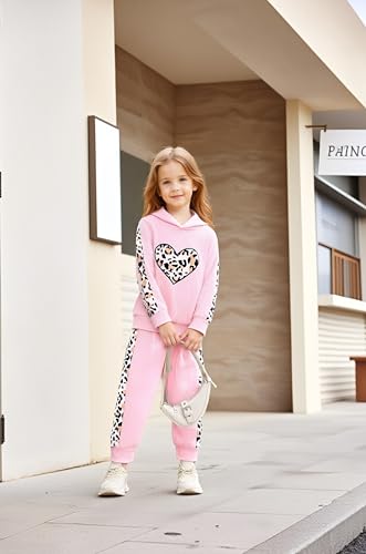 Image of 2PC Girls Clothes Girl letter and Floral print Hooded Set, letter print Top +Floral print Pants Set