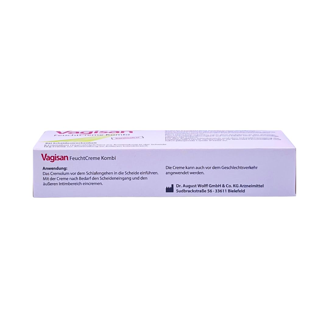 Vagisan FeuchtCreme Kombi 8 Cremolum + 10 g Creme I Hormonfreie Intimpflege bei Scheidentrockenheit, Brennen, Juckreiz I Ohne Applikator & pH-optimiert I Spar-Set plus Pharma Perle give-away (3x)